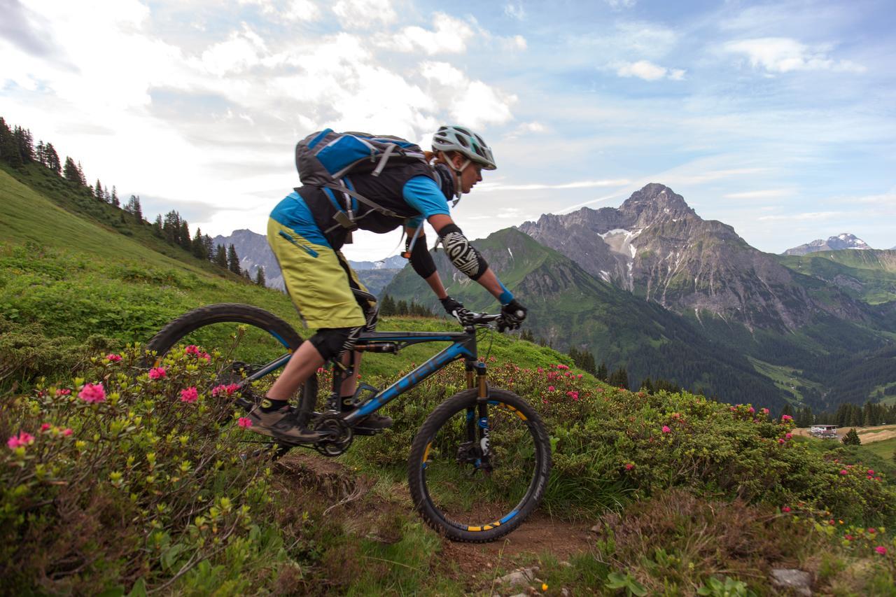 A-Rosa Ifen Hotel Kleinwalsertal Hirschegg  Dış mekan fotoğraf A mountain biker in the Alps